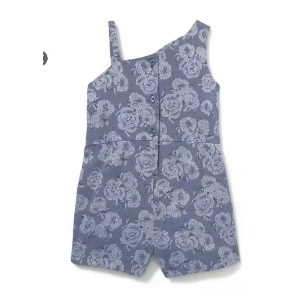 Janie And Jack Girls 12 Jacquard Rose Romper 